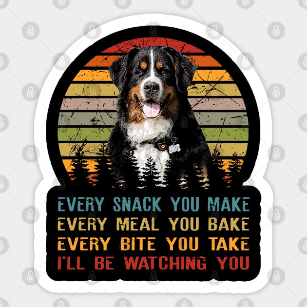 Tail Tales Bernese I'll Be Watching You Tee Extravaganza Sticker by Beetle Golf